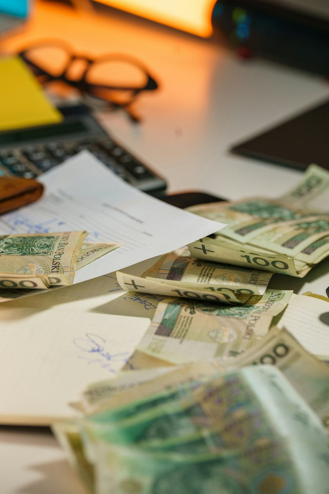 Polish currency earnings expenses income spending. Financial balance cash flow budget control payment analysis salary costs accounting business economy Poland